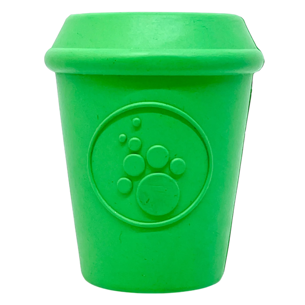 Coffee Cup eDispener Durable Rubber Chew Toy and Treat Dispenser